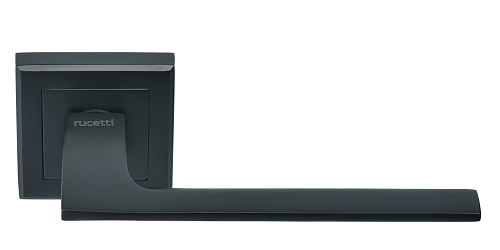 Ручка дверная "RAP 21-S BL", нажимная, квадратная накладка, "Черный"