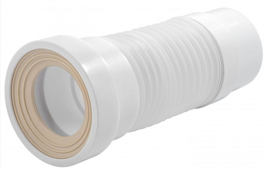 Слив для унитаза гофрированный с гладким выпуском, 110мм,  360мм, "Aquattro", AQAGT360F