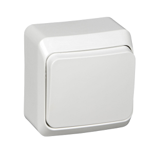 Выключатель 1-кл, "Этюд Lexel", накладной, белый