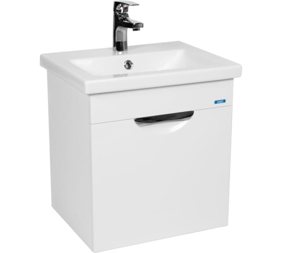 Тумба "Барселона 50", белая, с умывальником "Como 50", подвесная