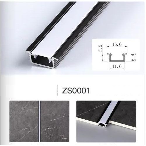 Профиль соединяющий под светодиодную ленту ZS0001, матовый черный, 3м