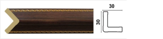 Угол П "Stella", махагон, 30*30*2400мм