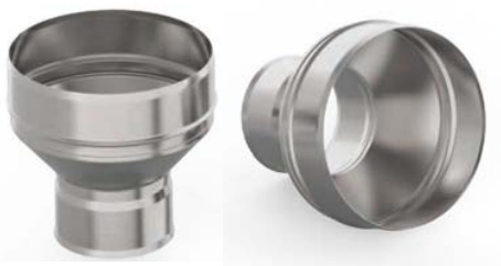 Переходник раструб D-115*150, М-П, 1,0мм, нержавейка зеркальная