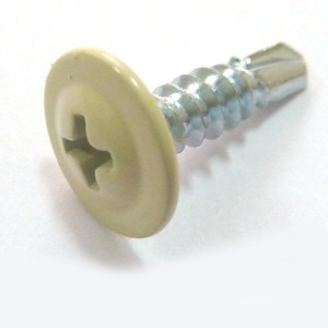 Саморез по металлу с прессшайбой белый сверло СММ 4,2*25мм RAL9003