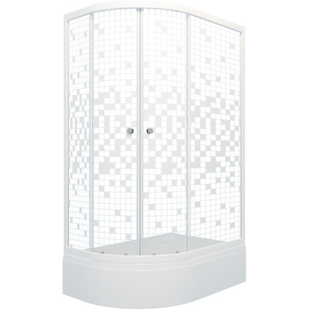 Душевой угол "Тритон" "Коралл", 1200*800мм, средний поддон, рисунок аква мозайка, правый