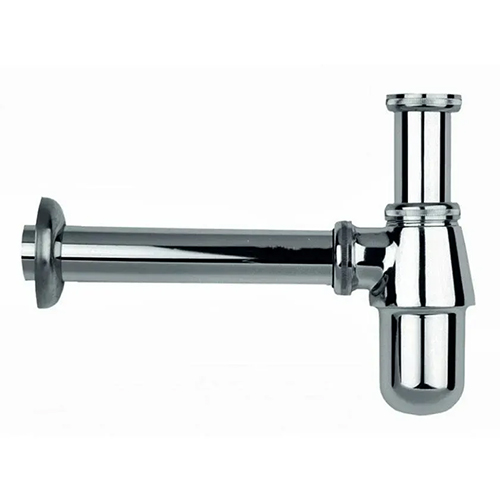 Сифон для раковины "Tim" бутылочный, маталлический, хромированный