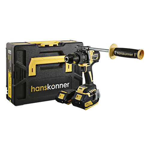 Дрель-шуруповерт аккум. б/щ ударная "Hanskonner" HCD18165BLI PLATINUM,18В, 1BatterySystem, 165Нм, 1х4Ач, 1х2Ач, кейс HS