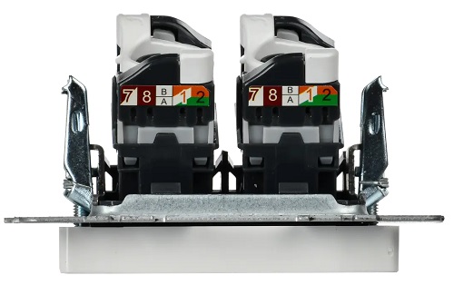 Розетка 2-ая компьютерная RJ45 кат.5E "BRITE" с/п, механизм (без рамки), бел. IEK
