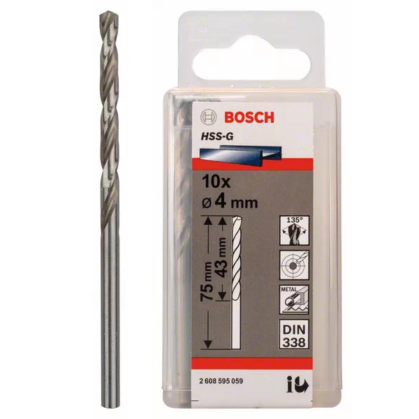 Сверло "Bosch" по металлу HSS-G 4*43*75мм