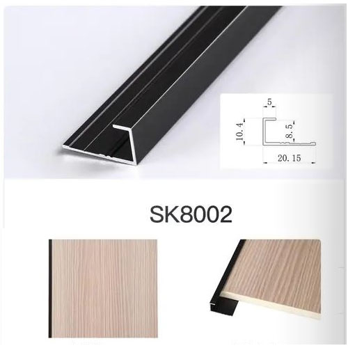 Профиль завершающий - SK8002, матовый черный, 3м