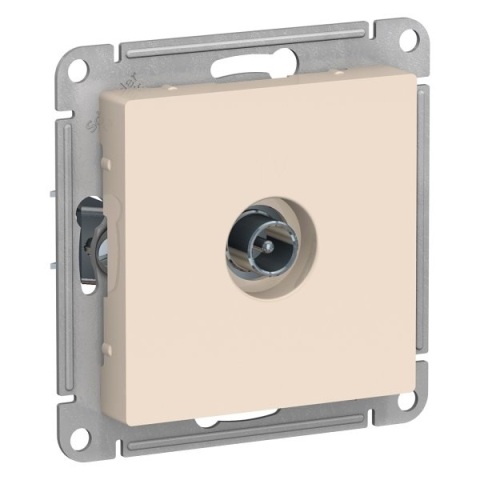 Розетка ТВ проходная 4DB, механизм (без рамки), ATLASDESIGN бежевая