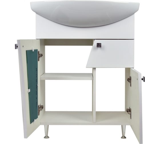 Тумба &quot;Селена 60&quot;, 600*470*830мм, белая с умывальником Уют 60