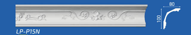 Плинтус М "Lifeplex LP-P15N" потолочный, 80*100*2000мм, 1/30