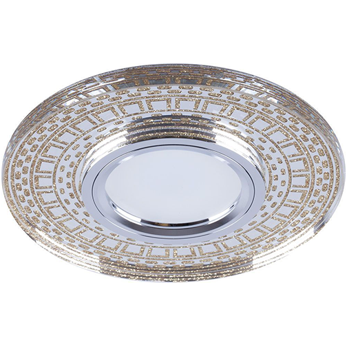 Светильник потолочный встраив. MR16 &quot;CD981&quot; G5.3, 50Вт, прозрачн. золото, с подсветкой SMD 4000k, драйвер в компл.
