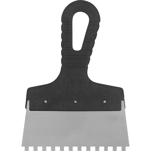 Зубчатый шпатель,  6*6мм, 150мм нерж. сталь, Сибртех