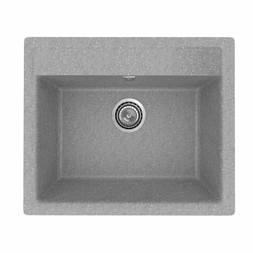 Мойка из искусственного гранита "Practik", 565*495*175мм "прямоугольная", светло-серый, без сифона