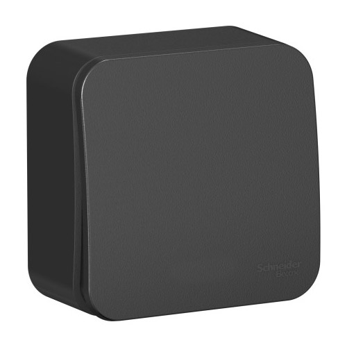 Выключатель 1-кл. о/п (изол.пластина) с инд., 10А, BLANKA антрацит