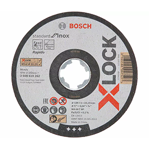 Круг "Bosch" отрезной по металлу, 125*1*22,2мм "Standard.f.INOX" X-LOCK 3165140947527