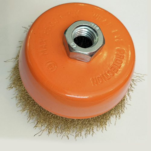 Щетка 75мм "Bohrer" чашеобразная латунированная мягкая 0,3мм для УШМ