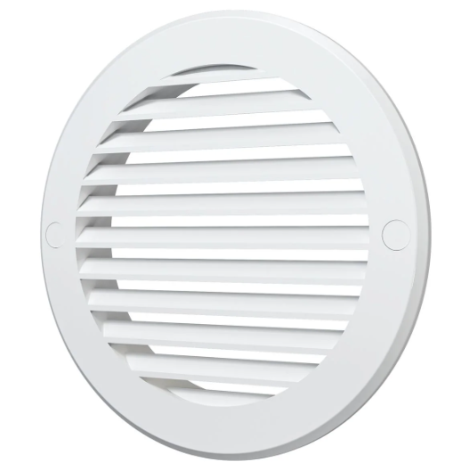 Решетка круглая пластиковая вентиляционная d=150 вытяжная с фланцем d=125