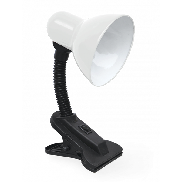 Светильник настольный "СНП-21Б" Е27, 40Вт, 230В, белый, на прищепке "IN HOME"