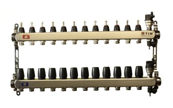 Коллекторная группа "TIM" c расходомерами 1кв"* 12 вых.