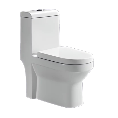 Унитаз-компакт моноблок "Golden Frog A503" прямой выпуск, нижняя подводка белый с быстросъемной крышкой