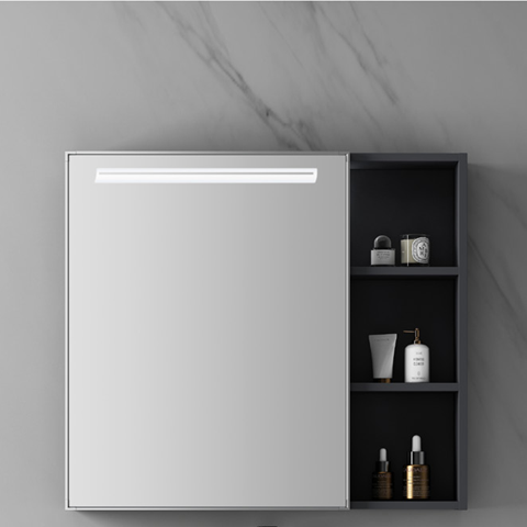 Шкаф с зеркалом Solomon 501-80, темно-серый, 800мм