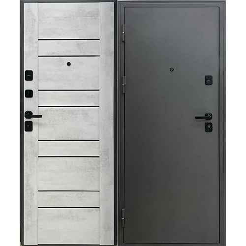 Дверь входная &quot;Катюша NEW&quot;, 960*2050*110мм, левая, металл -&quot;Графит сатин&quot;, МДФ &quot;Бетон известковый&quot; Город Мастеров