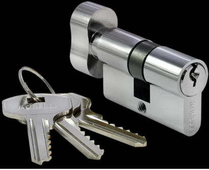 Ключевой цилиндр с заверткой "60CK PC", "Хром"