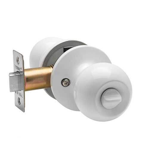 Ручка дверная "ЗШ-03", шариковая, фиксатор, "Белая"