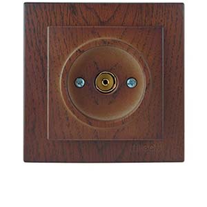 Розетка "NILSON Touran" TВ концевая, скрытой проводки, Орех