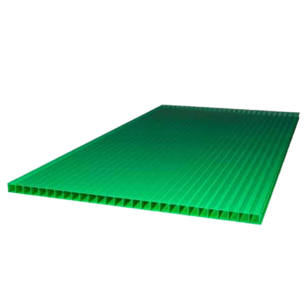 Сотовый поликарбонат 6000*2100*06мм, зеленый 0,77кг/м2, Goodplast ТУ (отклонение по длине +/- 5мм на 1м, но не более 50мм)