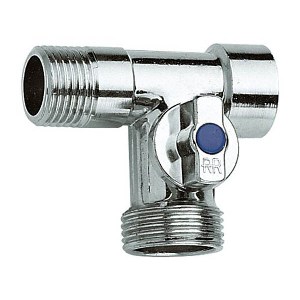 Кран шаровый трехпроходной 1/2н*3/4н*1/2в