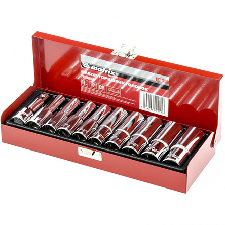 Набор головок "Matrix" удлиненные 1/2", 10-22мм, 10шт!!!