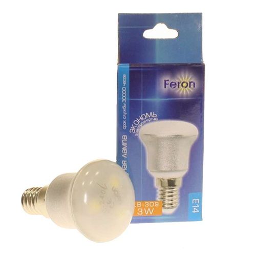 Лампа светодиодная 220В 3Вт Е14 R39 4000К 240Лм LB-309 &quot;FERON&quot;