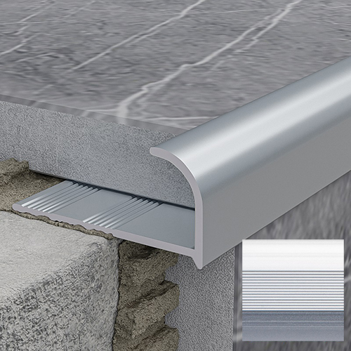 Профиль алюминиевый для плитки РП-АКП  11мм*2,7м, андонированный "Матовое серебро"