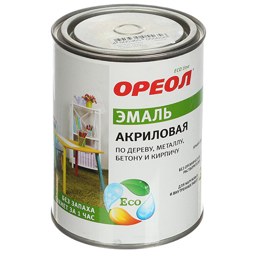 Эмаль акриловая глянцевая белая "Ореол", 1кг