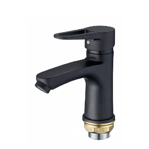 Смеситель для умывальника &quot;Aquattro Q01-3550&quot;, однорычажный, черный, без подводки