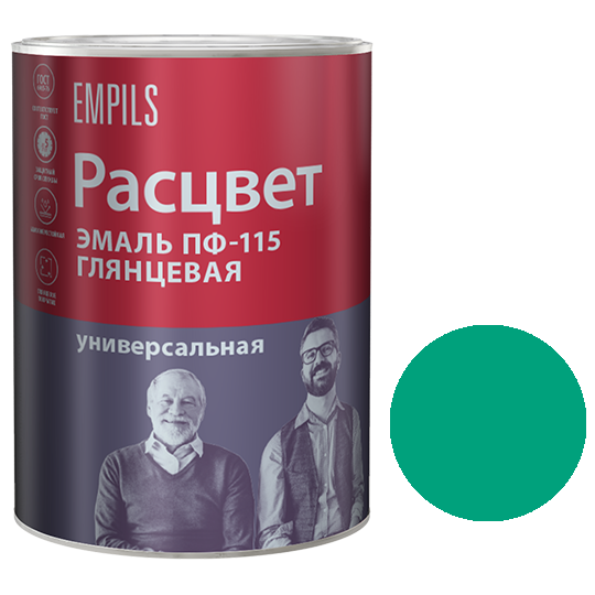 Эмаль алкидная бирюзовая ПФ-115 "Расцвет", 1,9кг