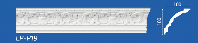 Плинтус М "Lifeplex LP-P19" потолочный, 100*100*2000мм