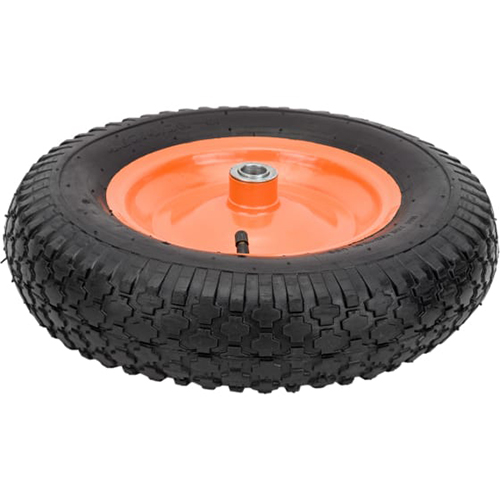 Колесо для тачки "Кратон", d400/20мм, втулка 110мм, 2,6кг, резиновое, оранжевое