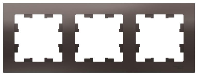 Рамка 3-постовая, универсальная, ATLASDESIGN, мокко