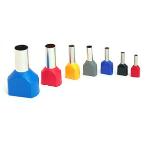 Наконечник штыревой втулочный изолированный (двойной) НШВИ(2) 10-14 "КВТ", сечение: 2*10,0мм2, длина: 14мм, манжета: красный ПВХ 10шт