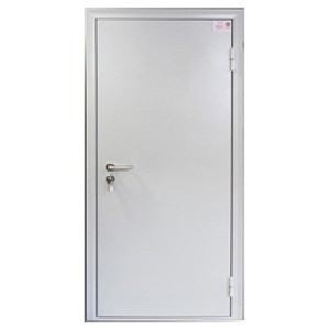 Дверь входная противопожарная , 960*2050*50мм, правая, металл -"Ral 7035, шагрень", Город Мастеров