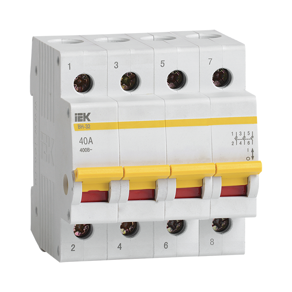 Выключатель нагрузки, ВН-32 4Р 40А (мини-рубильник) "ИЭК"