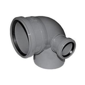 Отвод для внутренней канализации РР d110 с правым выходом на 50*87°