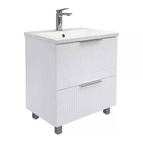 Тумба "Лима 60Н", белый матовый, с умывальником "Como 60"