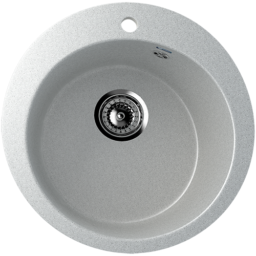Мойка из искусственного гранита  "Ulgran", 495*200мм "круглая", серая