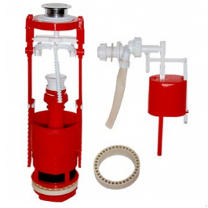 Арматура для бачка универсальная с кнопкой хром, боковой подвод